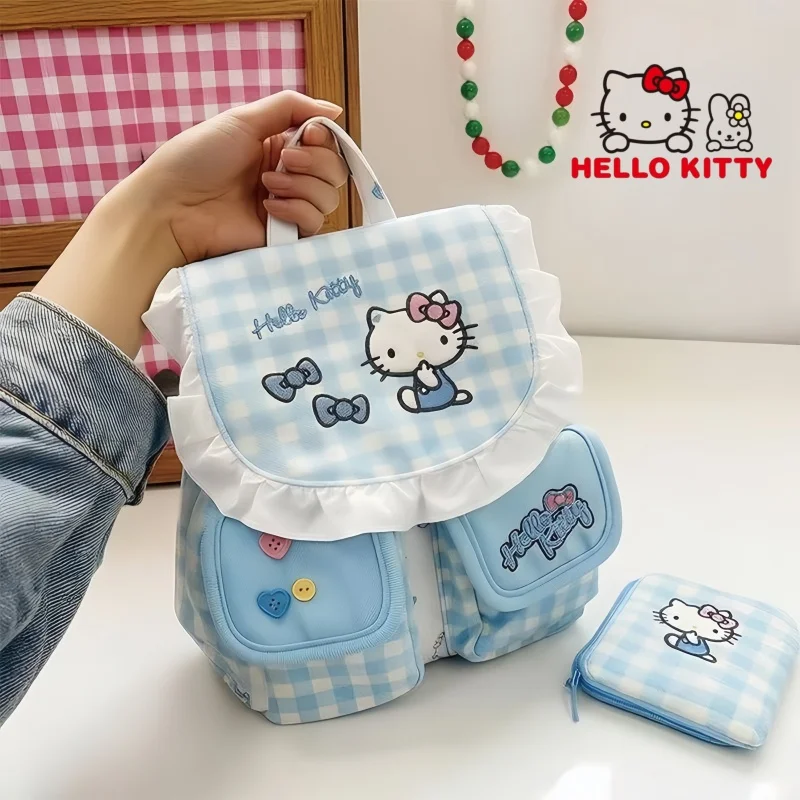 Hello Kitty Blue Series Backpack Cute Cartoon Girl Style Large Capacity Lace Backpack Printed Travel Storage Crossbody Bag Gifts
Hello Kitty Blue Series Backpack Cute Cartoon Girl Style Large Capacity Lace Backpack Printed Travel Storage Crossbody Bag Gifts