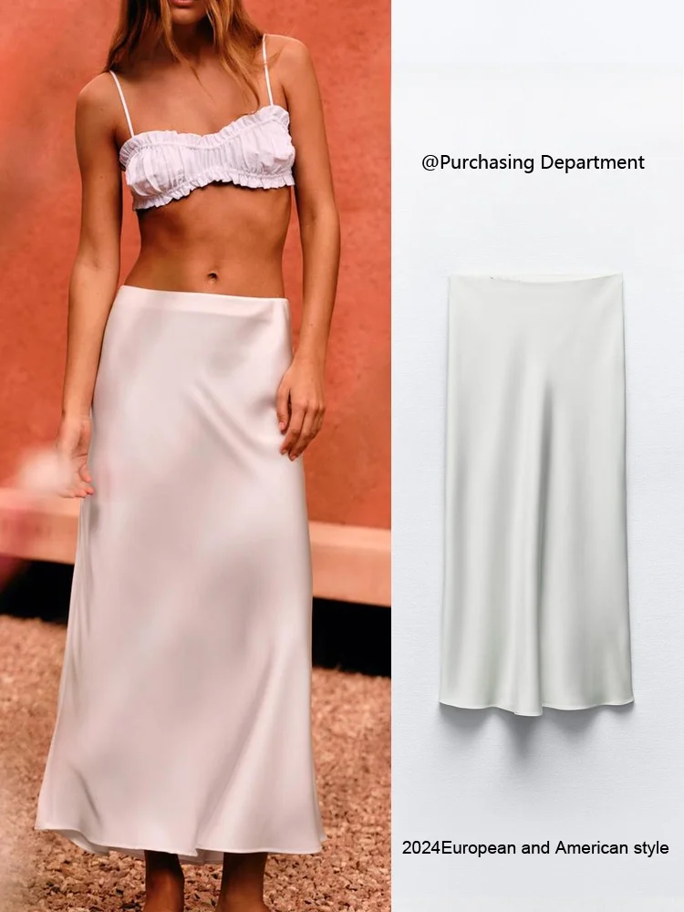 High Waist Silk Satin Midi Skirt Women's Faionable Versatile New Summer Product Quali Commute A-Line Skirt
High Waist Silk Satin Midi Skirt Women's Faionable Versatile New Summer Product Quali Commute A-Line Skirt