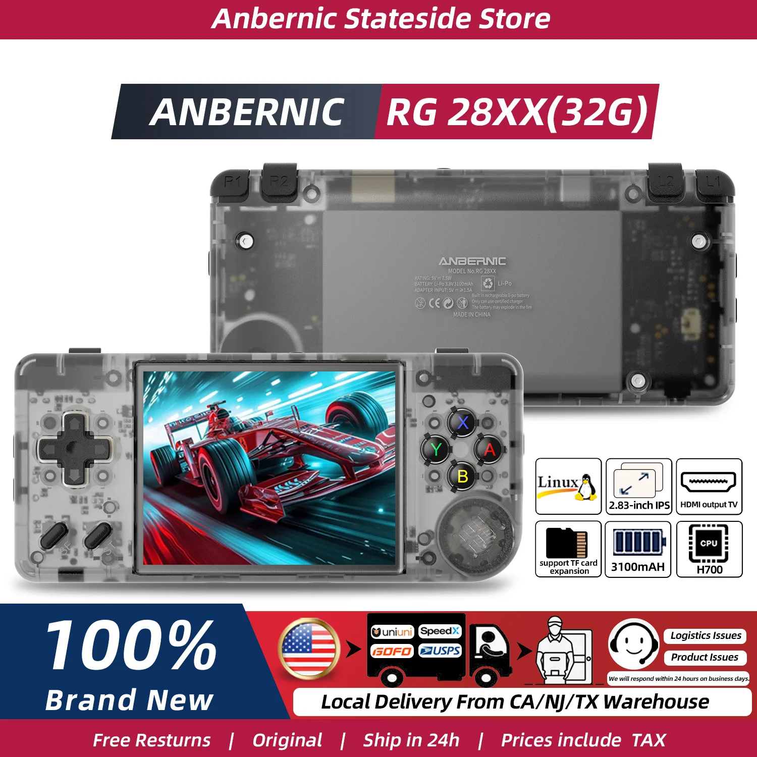 ANBERNIC RG28XX Handheld Game Console 2.83'' IPS Screen Video Output Portable Video Player Ebook Reader Player Gifts Mini
ANBERNIC RG28XX Handheld Game Console 2.83'' IPS Screen Video Output Portable Video Player Ebook Reader Player Gifts Mini