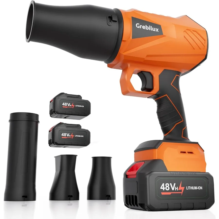 Cordless 48V Dual Battery Leaf Blower with 30000 RPM Turbo Jet Technology and Extended Nozzles Premium Lightweight Handheld Des
Cordless 48V Dual Battery Leaf Blower with 30000 RPM Turbo Jet Technology and Extended Nozzles Premium Lightweight Handheld Des