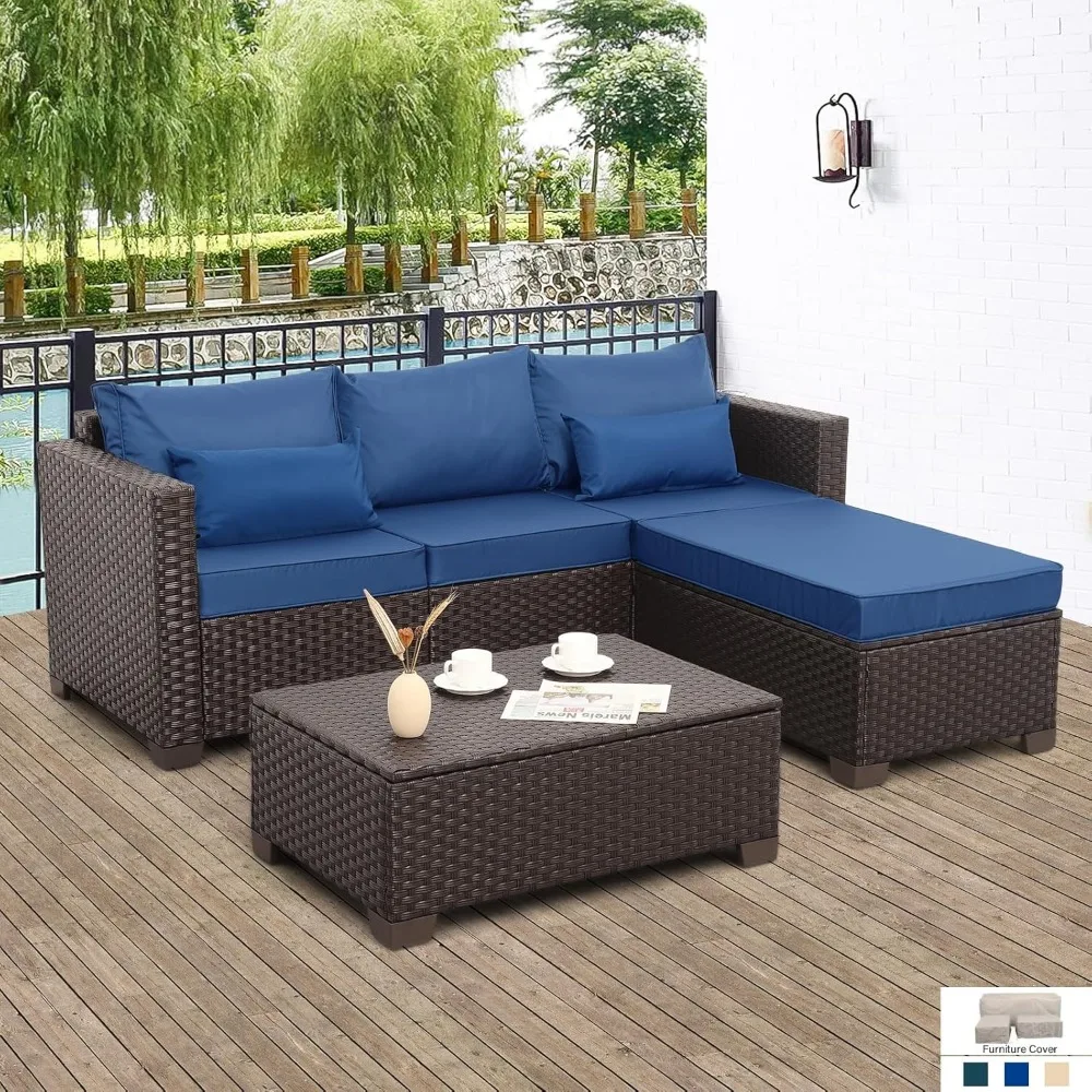 Patio Furniture Set Outdoor Sectional Sofa Set 3 Pieces Wicker Patio Furniture Outdoor Couch Outdoor Ottoman Coffee Table with S
Patio Furniture Set Outdoor Sectional Sofa Set 3 Pieces Wicker Patio Furniture Outdoor Couch Outdoor Ottoman Coffee Table with S