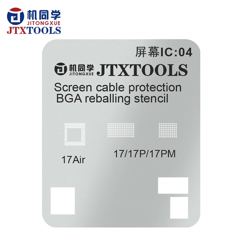 Newest 3PCS JTX 11-17 Series Universal LCD Screen Display IC Protection BGA Reballing Stencils
Newest 3PCS JTX 11-17 Series Universal LCD Screen Display IC Protection BGA Reballing Stencils