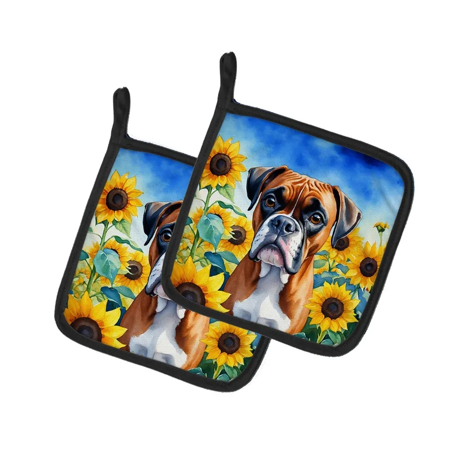 Boxer in Sunflowers Pair of Pot Holders Kitchen Heat Resistant Pot Holders Sets Oven Hot Pads for Cooking Baking BBQ 7 1 2 x 7
Boxer in Sunflowers Pair of Pot Holders Kitchen Heat Resistant Pot Holders Sets Oven Hot Pads for Cooking Baking BBQ 7 1 2 x 7