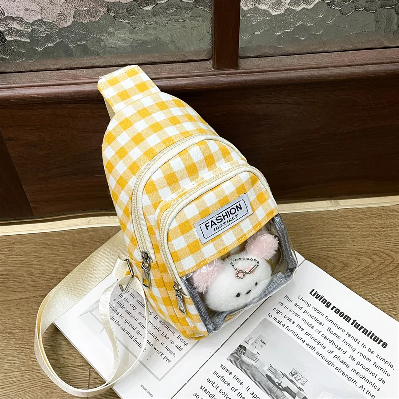 Perfect for School Outdoor Activities Kids Waist Bag Adjustable Chest Pack Plaid Print Lightweight Secure Zipper Design 
Perfect for School Outdoor Activities Kids Waist Bag Adjustable Chest Pack Plaid Print Lightweight Secure Zipper Design