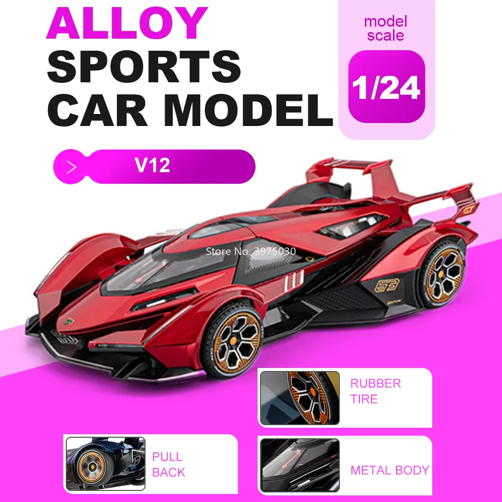 1:24 Alloy Diecast Lambor V12 Tourbillon Car Model Alloy Diecast Toys Doors Opened Pull Back Rubber Tire Vehices Friends Gifts
1:24 Alloy Diecast Lambor V12 Tourbillon Car Model Alloy Diecast Toys Doors Opened Pull Back Rubber Tire Vehices Friends Gifts