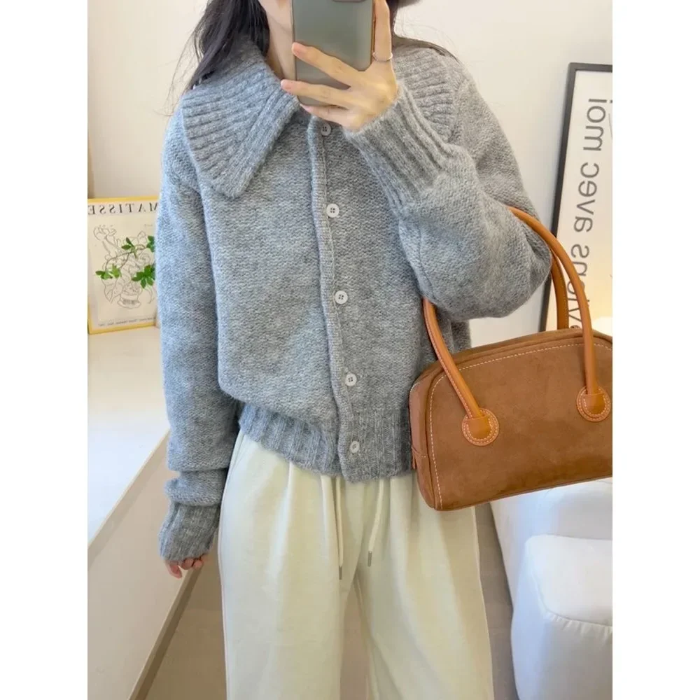 Autumn Winter New Simple Minimalist Korean Lazy Fashion Top Soft Gentle Knitted Cardigan Sweater Women's Casual Style
Autumn Winter New Simple Minimalist Korean Lazy Fashion Top Soft Gentle Knitted Cardigan Sweater Women's Casual Style