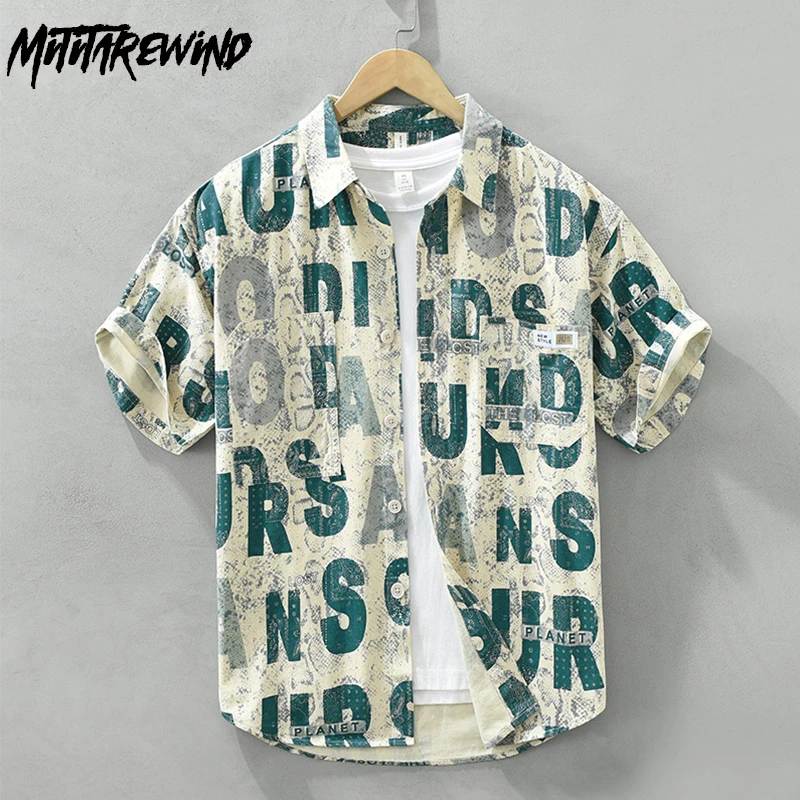 Summer Short Sleeve New Male Shirts High Street Fashion Shirt Lapel Pure Cotton Letter Printed Shirt Youth Streetwear Loose Tops
Summer Short Sleeve New Male Shirts High Street Fashion Shirt Lapel Pure Cotton Letter Printed Shirt Youth Streetwear Loose Tops