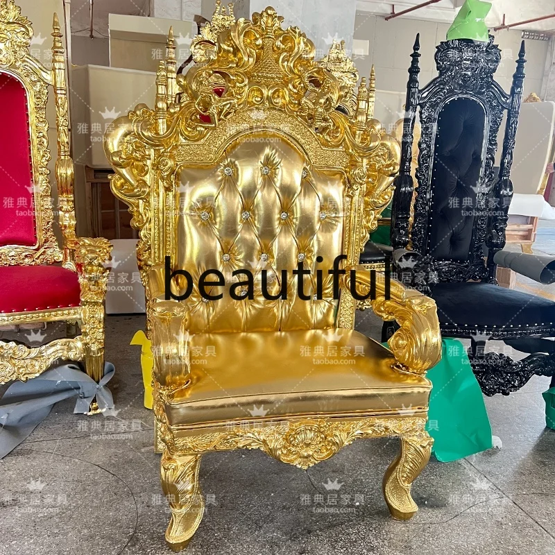 European-style hotel luxury Golden Dragon King Treasure seat Royal wedding party high back chair Studio princess chair
European-style hotel luxury Golden Dragon King Treasure seat Royal wedding party high back chair Studio princess chair