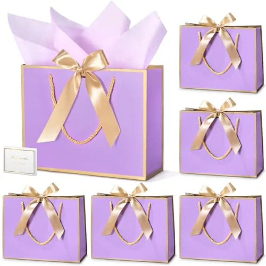 30 Pcs Thank You Gift Bags with Tissue Paper, 9x7x3.1in Paper Gift Bags with Handles, Gift Wrap Bags with Bow Ribbon for Weddin
30 Pcs Thank You Gift Bags with Tissue Paper, 9x7x3.1in Paper Gift Bags with Handles, Gift Wrap Bags with Bow Ribbon for Weddin