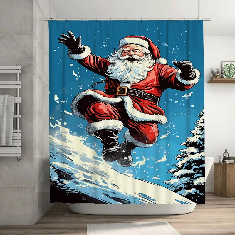 Tuniu Праздничный Санта-Клаус Сноубордическая занавеска для душа Рождественский декор для ванной комнаты Веселый праздничный подарок Очаровательный водонепроницаемый настенный декор 
Tuniu Праздничный Санта-Клаус Сноубордическая занавеска для душа Рождественский декор для ванной комнаты Веселый праздничный подарок Очаровательный водонепроницаемый настенный декор