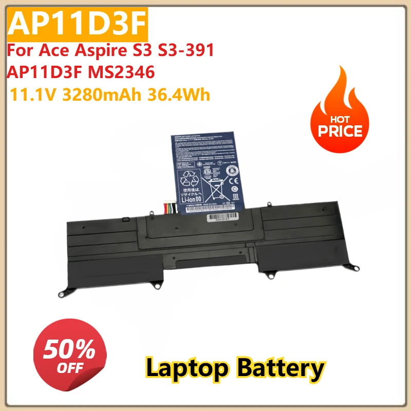 Для Ace Aspire S3 S3-391 AP11D3F MS2346 Сменный аккумулятор для ноутбука AP11D3F 11,1 В 3280 мАч 36,4 Втч
Для Ace Aspire S3 S3-391 AP11D3F MS2346 Сменный аккумулятор для ноутбука AP11D3F 11,1 В 3280 мАч 36,4 Втч