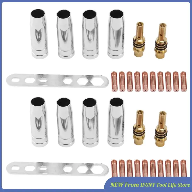 34Pcs/Set 15Ak Mig/ Welding Nozzle Contact Tips 0.8X25mm M6 Gas Connector Holder Set New
34Pcs/Set 15Ak Mig/ Welding Nozzle Contact Tips 0.8X25mm M6 Gas Connector Holder Set New