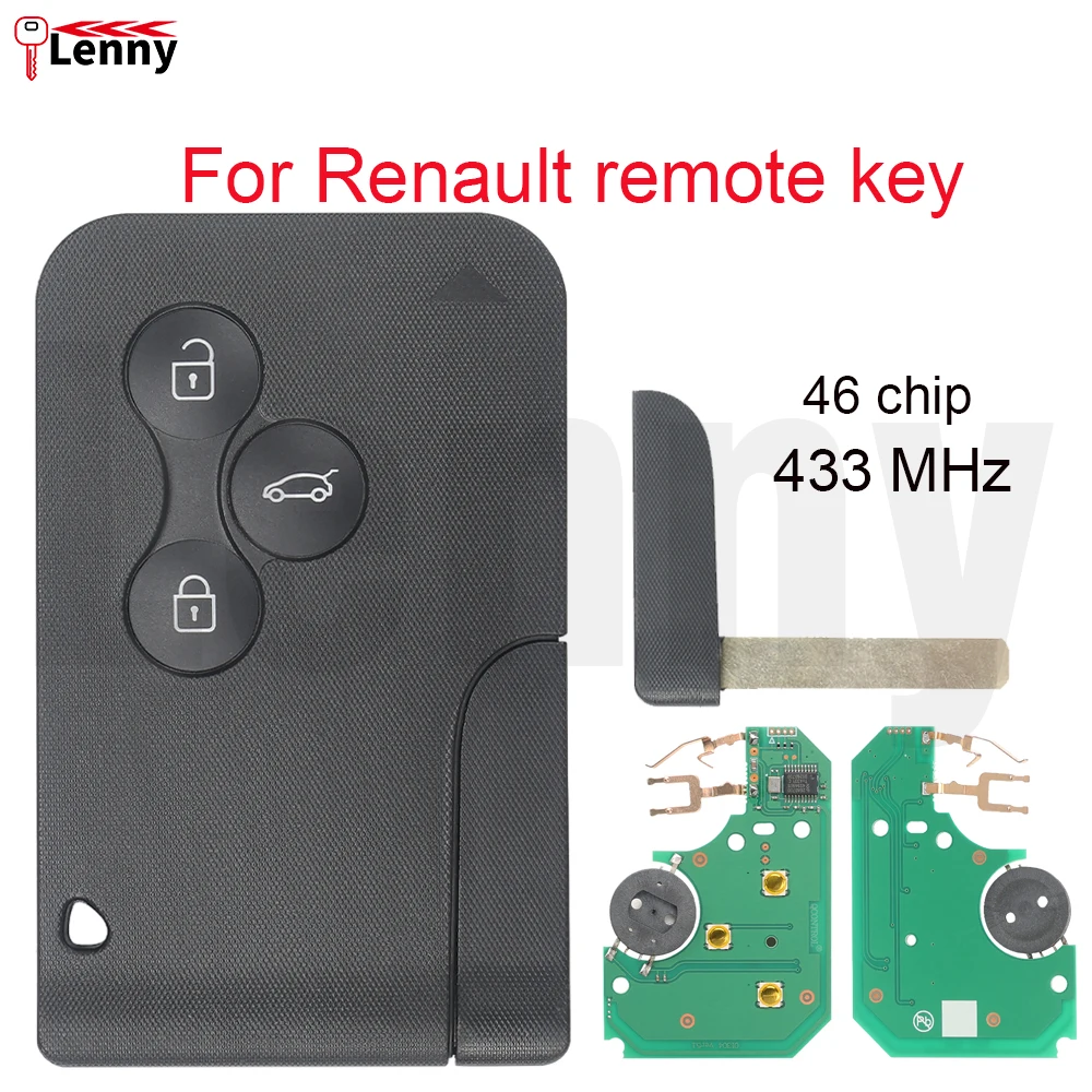 Lenny 433MHz 46chip PCF7947 3button car remote key for Renault Megane 2 3 II Laguna 2 Grand Scenic 2003 2004 2005 2006 2007
Lenny 433MHz 46chip PCF7947 3button car remote key for Renault Megane 2 3 II Laguna 2 Grand Scenic 2003 2004 2005 2006 2007