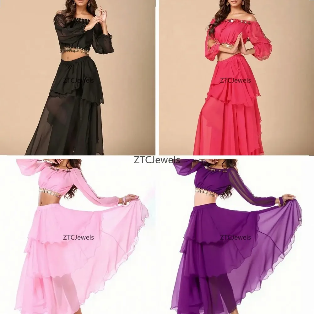 Chiffon Belly Dance Costume Tribal Skirt Set Women Praise Dance Mexican Cosplay Outfit
Chiffon Belly Dance Costume Tribal Skirt Set Women Praise Dance Mexican Cosplay Outfit