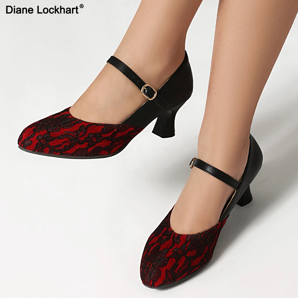 Women Lace Stilettos Pointed Toe Janes Shoes Party Dress Shoes Female 5CM High Heels Elegant Red+Black Lady Pumps Size 32 33
Women Lace Stilettos Pointed Toe Janes Shoes Party Dress Shoes Female 5CM High Heels Elegant Red+Black Lady Pumps Size 32 33