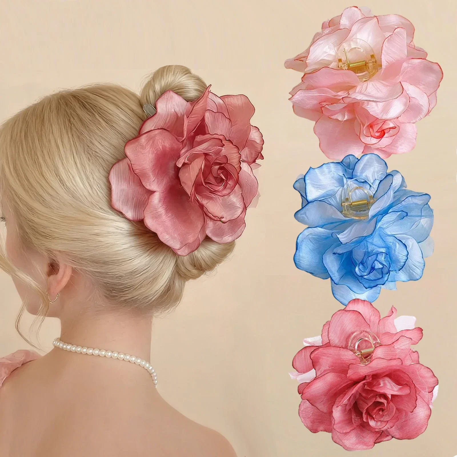 Summer Seaside Vacation Simulation Super Fairy Elegant Gradient Large Flower Hair Clip Tourism Vacation Shark Clip Headwear
Summer Seaside Vacation Simulation Super Fairy Elegant Gradient Large Flower Hair Clip Tourism Vacation Shark Clip Headwear