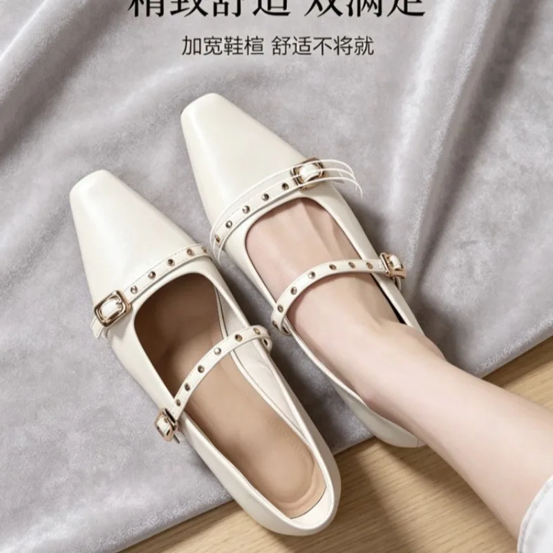 Pointed Toe Mary Jane Shoes Women 2026 New Spring Low Heel Rivet French Temperament Shallow Mouth Versatile Single Shoes
Pointed Toe Mary Jane Shoes Women 2026 New Spring Low Heel Rivet French Temperament Shallow Mouth Versatile Single Shoes