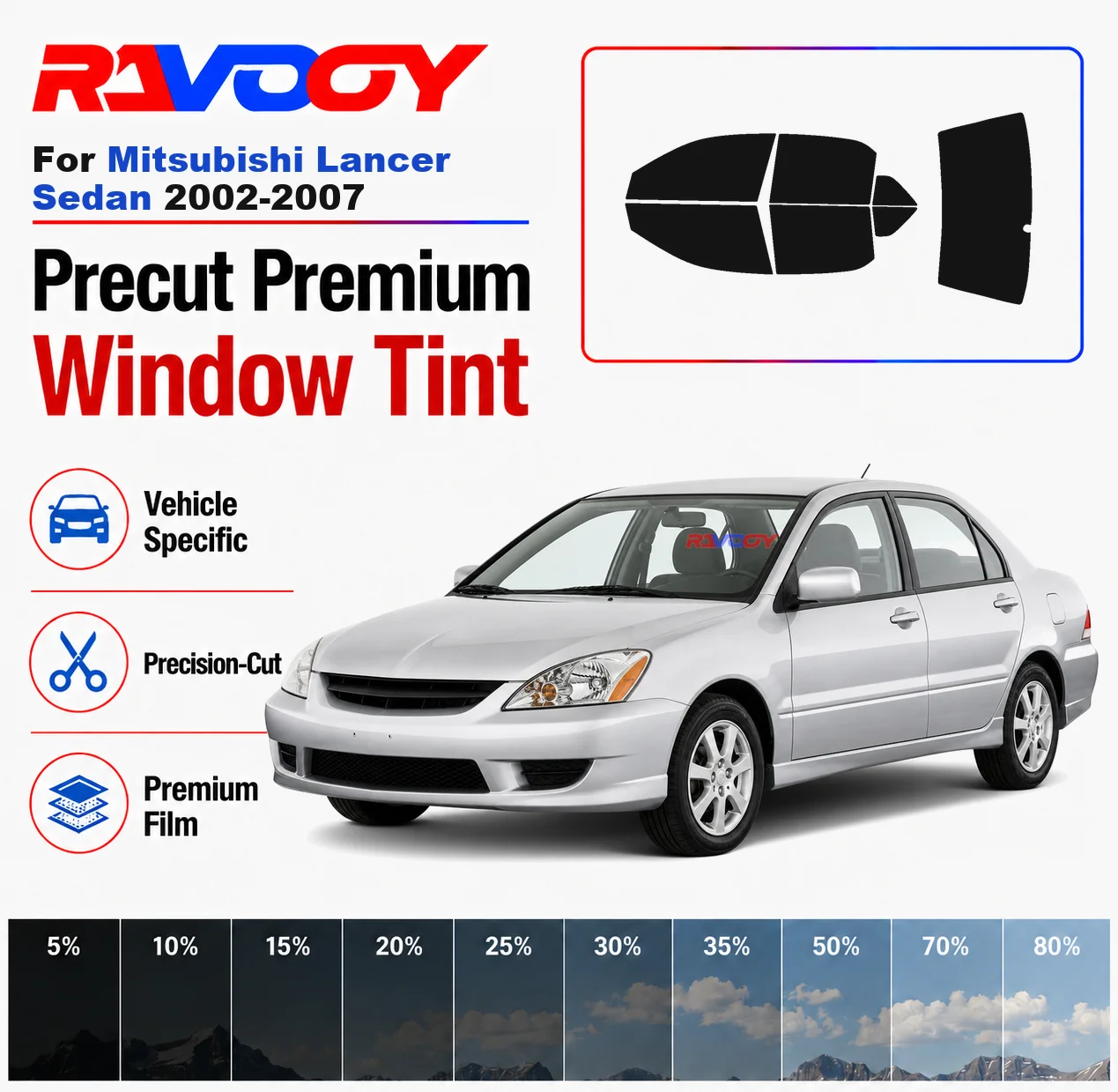 Premium Precut Window Tint Kit Front Rear Windows For Mitsubishi Lancer Sedan 2002-2007 Complete Set Car Solar Nano Ceramic Film
Premium Precut Window Tint Kit Front Rear Windows For Mitsubishi Lancer Sedan 2002-2007 Complete Set Car Solar Nano Ceramic Film