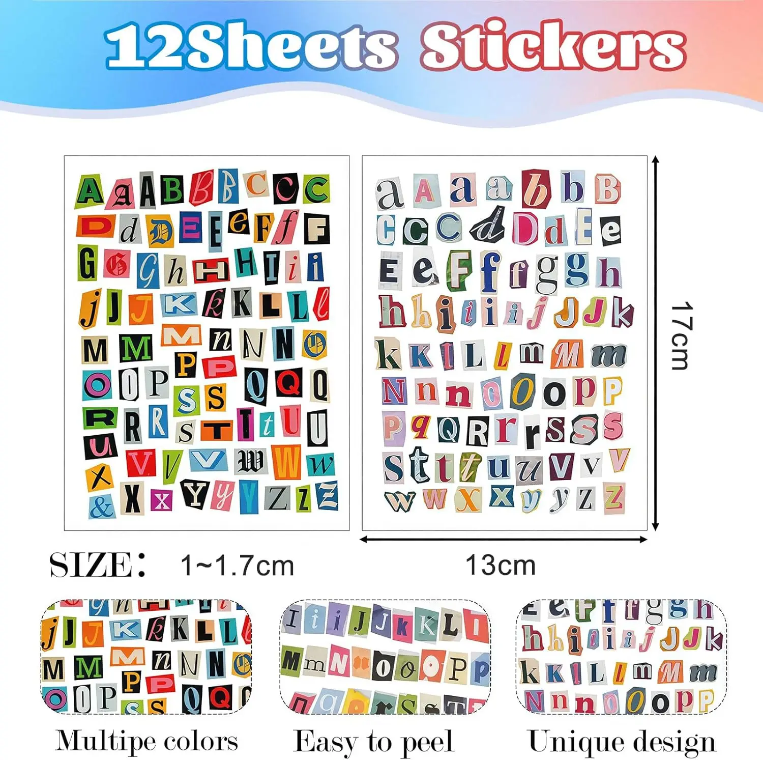 12 Sheets Magazine Letter Stickers Vintage Scrapbook Letters Stickers Ransom Alphabet Sticker for Scrapbooking Supplies
12 Sheets Magazine Letter Stickers Vintage Scrapbook Letters Stickers Ransom Alphabet Sticker for Scrapbooking Supplies