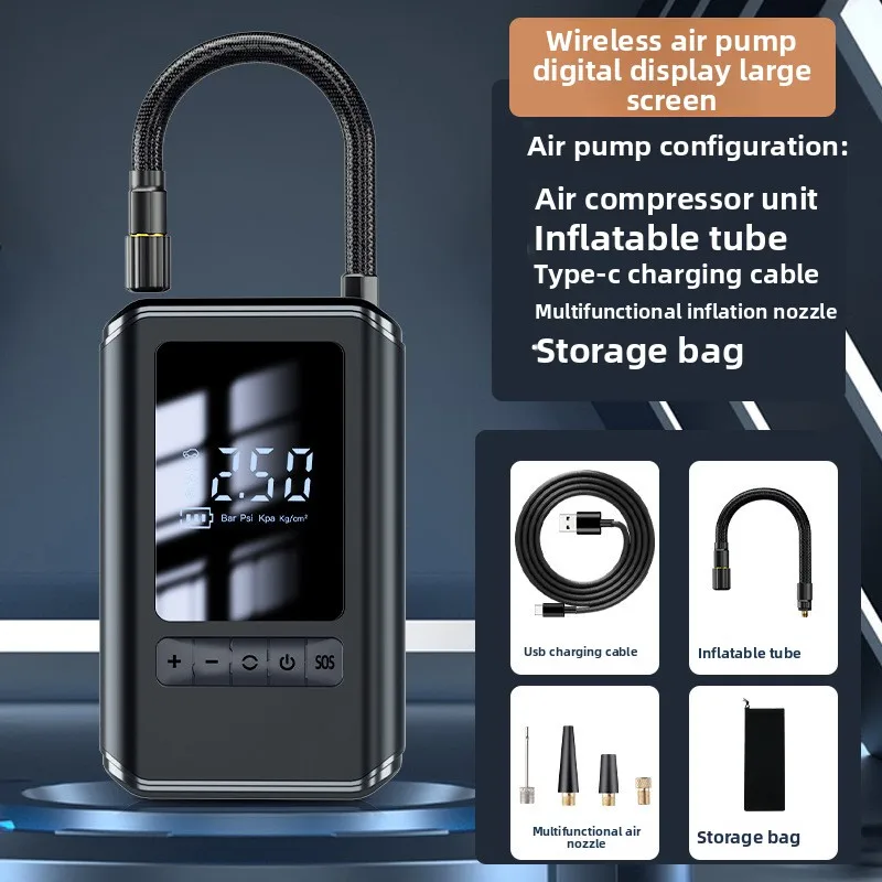 Multi-Function Wireless Tire Inflator - Digital Display Handheld Portable Pump for Car & Bike
Multi-Function Wireless Tire Inflator - Digital Display Handheld Portable Pump for Car & Bike
