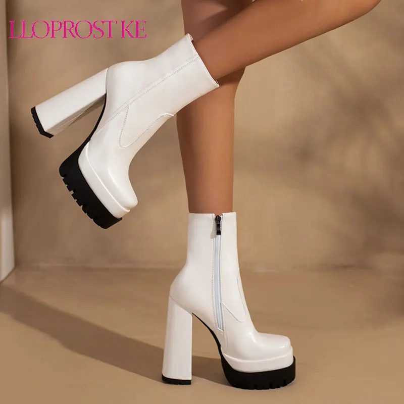 Lloprost ke 2022 Women Ankle Boots Platform Thick High Heel Ladies Short Boots PU Leather Square Toe Slip on Dress Women's Boots
Lloprost ke 2022 Women Ankle Boots Platform Thick High Heel Ladies Short Boots PU Leather Square Toe Slip on Dress Women's Boots
