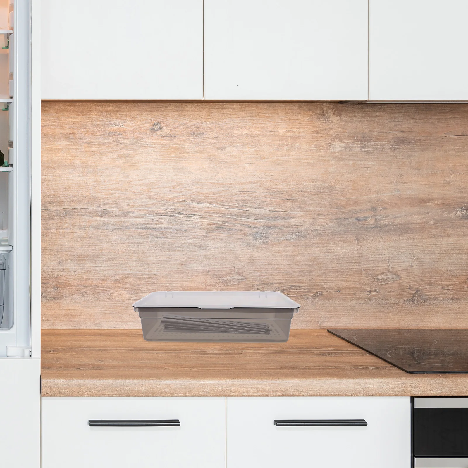 Gray Chopsticks Storage Box Transparent Lid Draining Basket Kitchen Utensil Holder Compact Flatware Organizer Cutlery Drying
Gray Chopsticks Storage Box Transparent Lid Draining Basket Kitchen Utensil Holder Compact Flatware Organizer Cutlery Drying