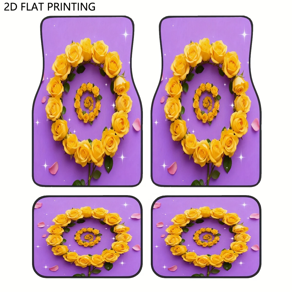 4pcs Car Floor Mat Set- Suitable For All Vehicles, Easy To Clean Surface, Durable Car Floor Mats, Yellow Rose Heart Design, Purp
4pcs Car Floor Mat Set- Suitable For All Vehicles, Easy To Clean Surface, Durable Car Floor Mats, Yellow Rose Heart Design, Purp