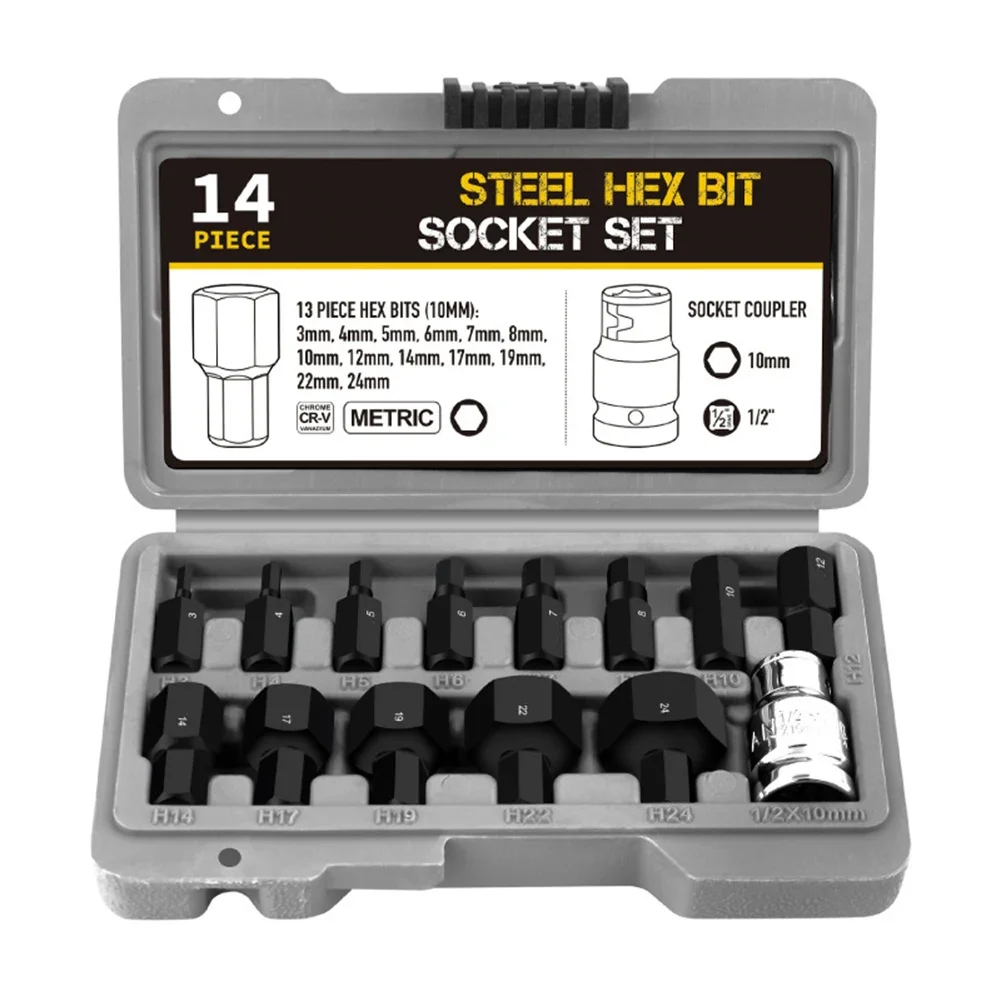 1 2 Inch Drive Hex Bit Socket Set 14pcs Hexagon Bit Sockets Automotive Repair Tools Home Repair Socket Set Appliance Repairs
1 2 Inch Drive Hex Bit Socket Set 14pcs Hexagon Bit Sockets Automotive Repair Tools Home Repair Socket Set Appliance Repairs