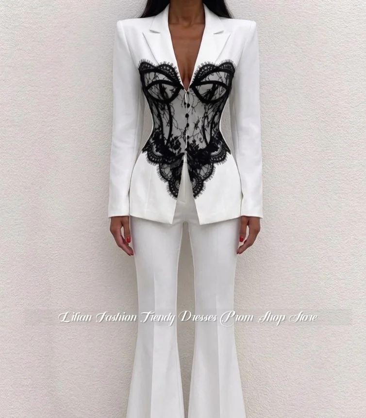White Lace Long-Sleeve V-Neck Evening Gown Customized Suit Fabric Formal Wear Wedding Party Dresses Red Carpet Gown Banquet Dres
White Lace Long-Sleeve V-Neck Evening Gown Customized Suit Fabric Formal Wear Wedding Party Dresses Red Carpet Gown Banquet Dres