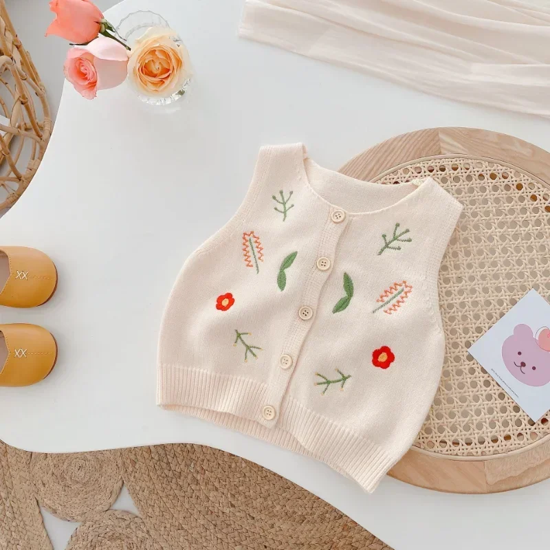Autumn Toddler Girls Knitted Sweater Vest Kids Cotton Clothes Baby Girls Embroidery Pullover Children's Jacquard Knitted Vest
Autumn Toddler Girls Knitted Sweater Vest Kids Cotton Clothes Baby Girls Embroidery Pullover Children's Jacquard Knitted Vest