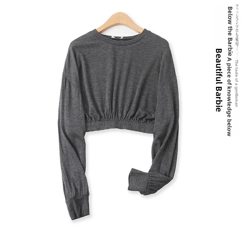 Fashionable Short Cotton Sweatshirt Long Sleeve round Neck Pullover Women's Spring New Style Versatile Loose Fit Top
Fashionable Short Cotton Sweatshirt Long Sleeve round Neck Pullover Women's Spring New Style Versatile Loose Fit Top