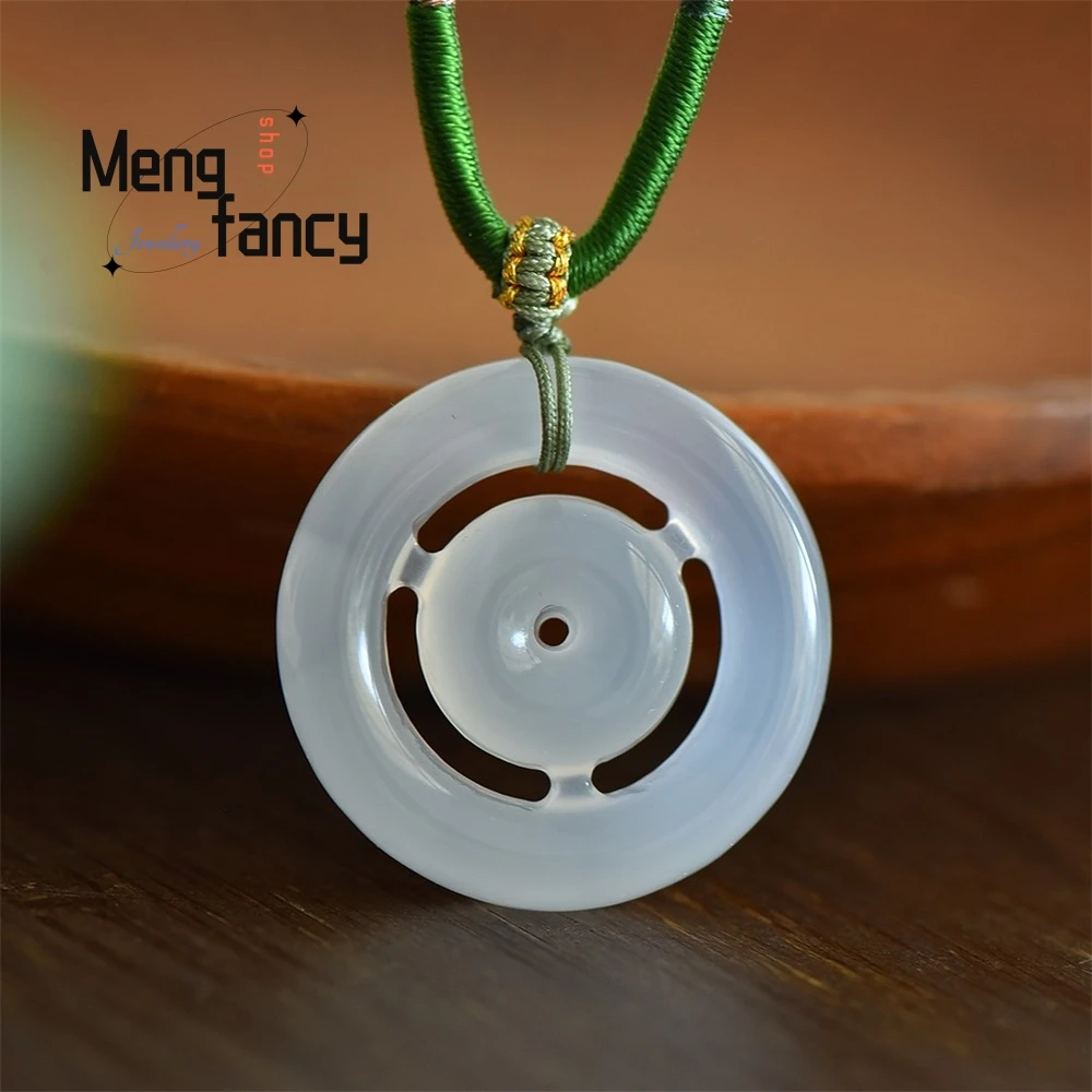 High-grade Elegant Exquisite Natural High Ice Chalcedony Snap Fastener Pendant Sexy Young Girls Luxury Fashion Jewelry Fine Gift
High-grade Elegant Exquisite Natural High Ice Chalcedony Snap Fastener Pendant Sexy Young Girls Luxury Fashion Jewelry Fine Gift