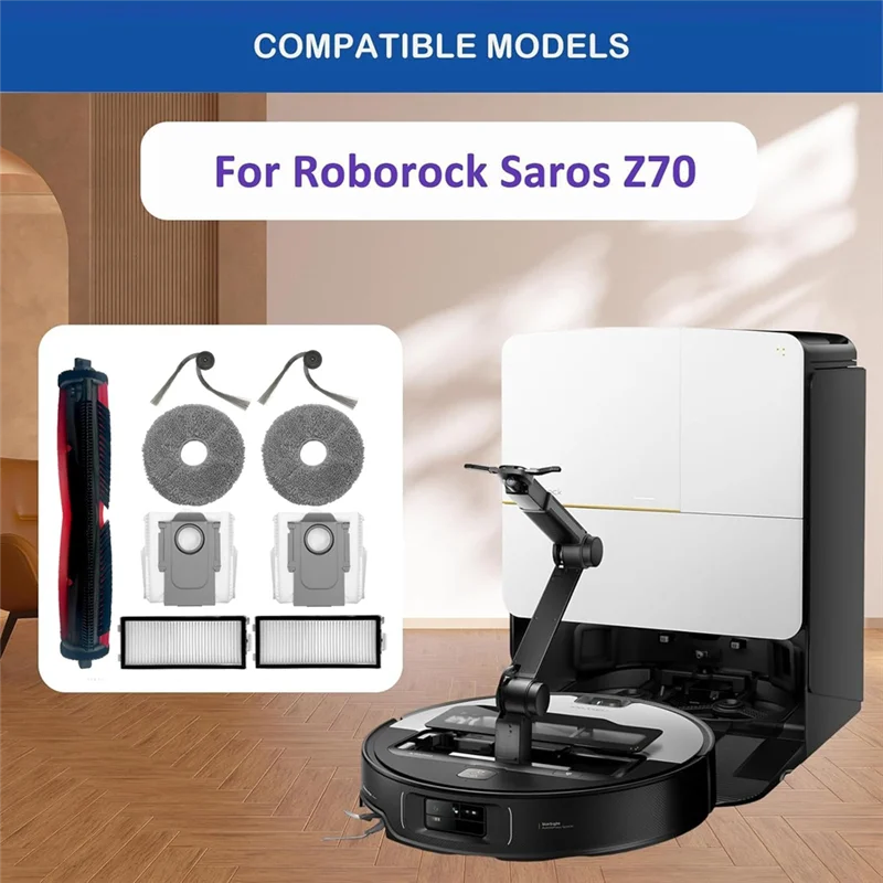 AT28-9PCS Replacement Parts For Roborock Saros Z70 / G30 Space Vacuum Attachments Roller Side Brush Dust Bag Filters Mop Pads
AT28-9PCS Replacement Parts For Roborock Saros Z70 / G30 Space Vacuum Attachments Roller Side Brush Dust Bag Filters Mop Pads