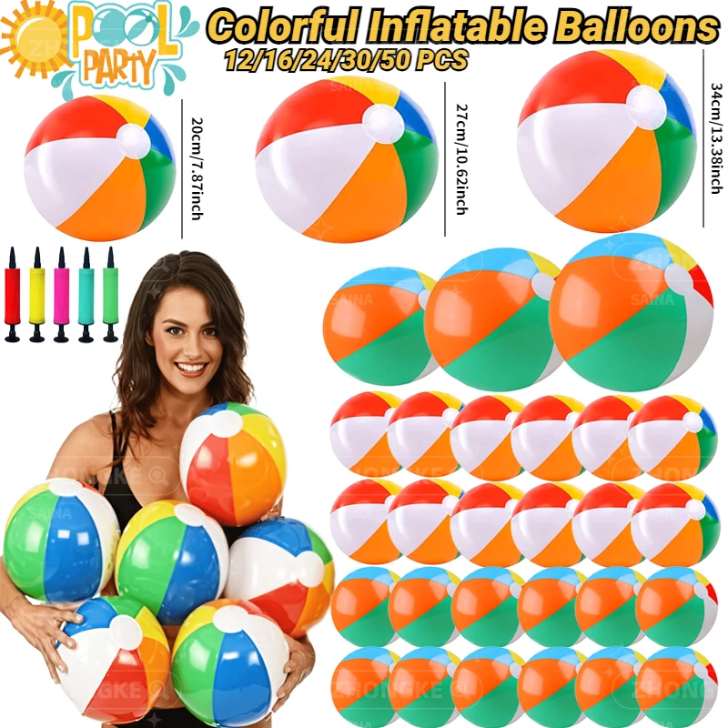 Inflatable Beach Balls Rainbow Color Pool Ball Swimming Pool Water Games for Kids Birthday Gifts Summer Party Favors Volleyball
Inflatable Beach Balls Rainbow Color Pool Ball Swimming Pool Water Games for Kids Birthday Gifts Summer Party Favors Volleyball