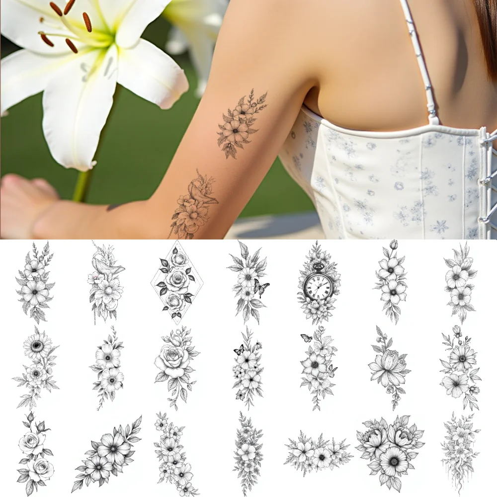 9pcs Temporary Tattoo Stickers Floral Rose Butterfly Peony Fake Tattoo Waterproof Sticker Art Arm Tattoo Sticker Party Decor
9pcs Temporary Tattoo Stickers Floral Rose Butterfly Peony Fake Tattoo Waterproof Sticker Art Arm Tattoo Sticker Party Decor