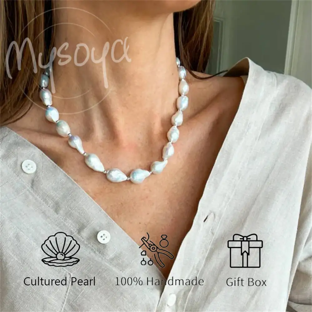 MYSOYA Baroque Freshwater Pearl Necklace 10-12mm Has A Gift Box for Her/Him Gifts for Birthdays/Weddings/Christmas
MYSOYA Baroque Freshwater Pearl Necklace 10-12mm Has A Gift Box for Her/Him Gifts for Birthdays/Weddings/Christmas