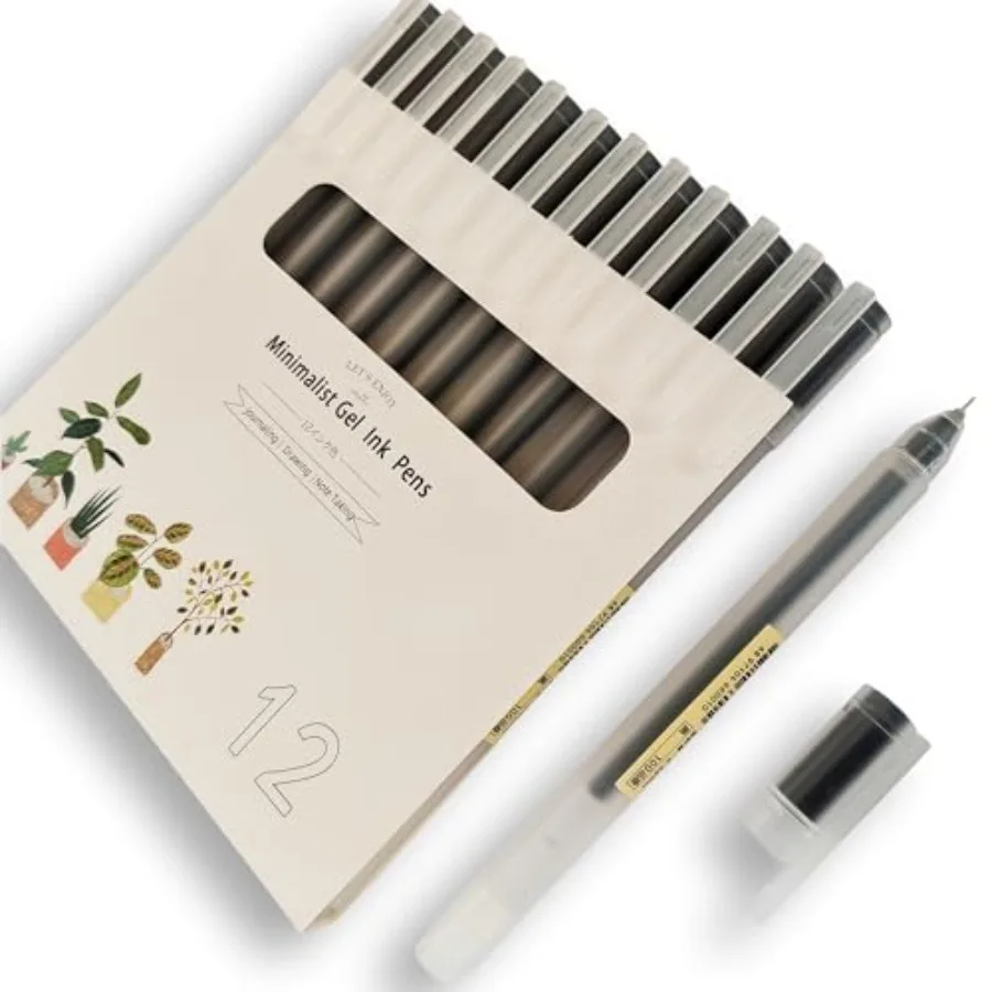 Japanese Minimalist Style Black Ink Gel Pens, 0.38mm Extra Fine Point Gel Ink Rollerball Pens 12 Count -230
Japanese Minimalist Style Black Ink Gel Pens, 0.38mm Extra Fine Point Gel Ink Rollerball Pens 12 Count -230