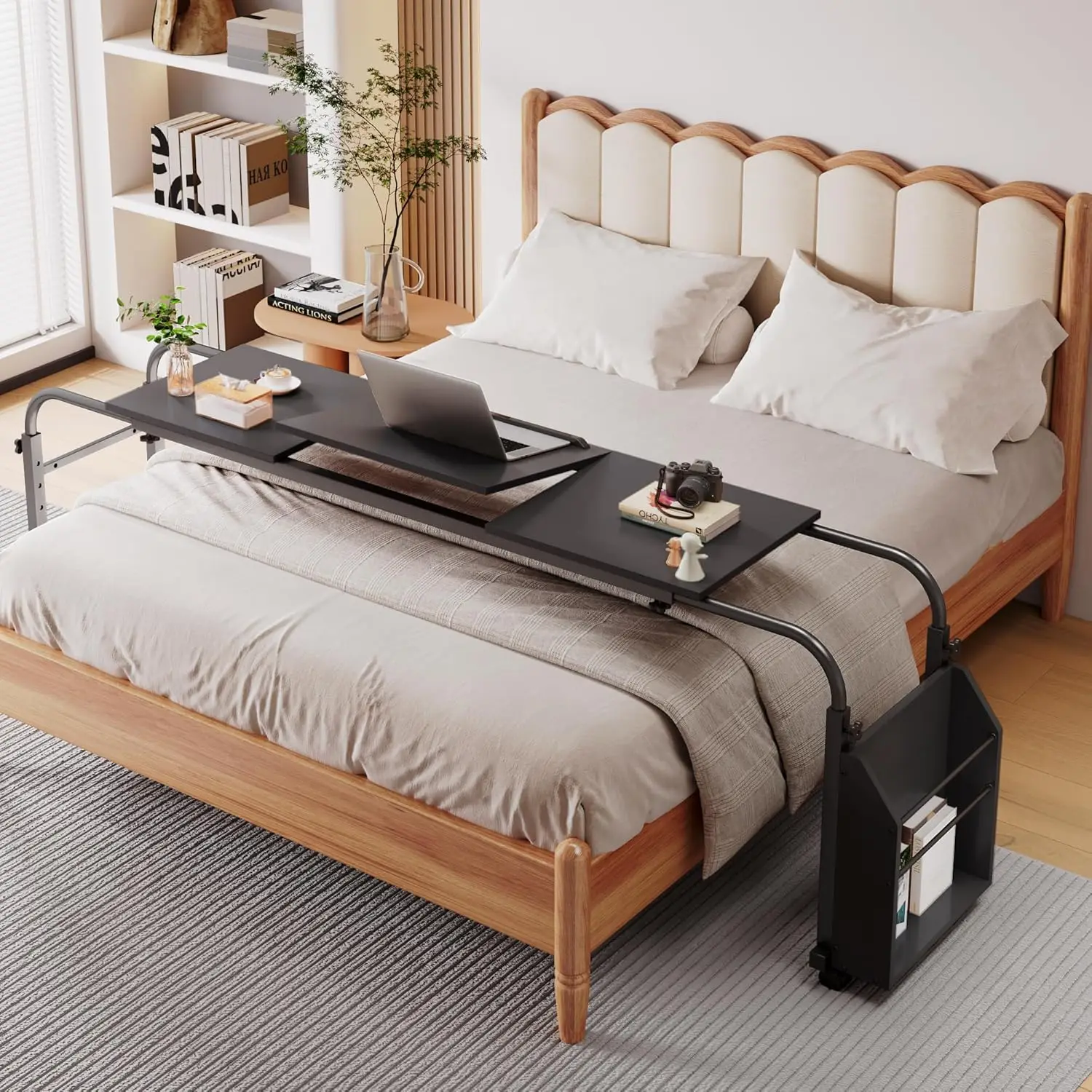 Overbed Table with Wheels,60.6-84.2 inches Mobile Bed Desk,Rolling Computer Desk, Laptop Cart,W/0-65°Tilt Stand,4, Customized
Overbed Table with Wheels,60.6-84.2 inches Mobile Bed Desk,Rolling Computer Desk, Laptop Cart,W/0-65°Tilt Stand,4, Customized