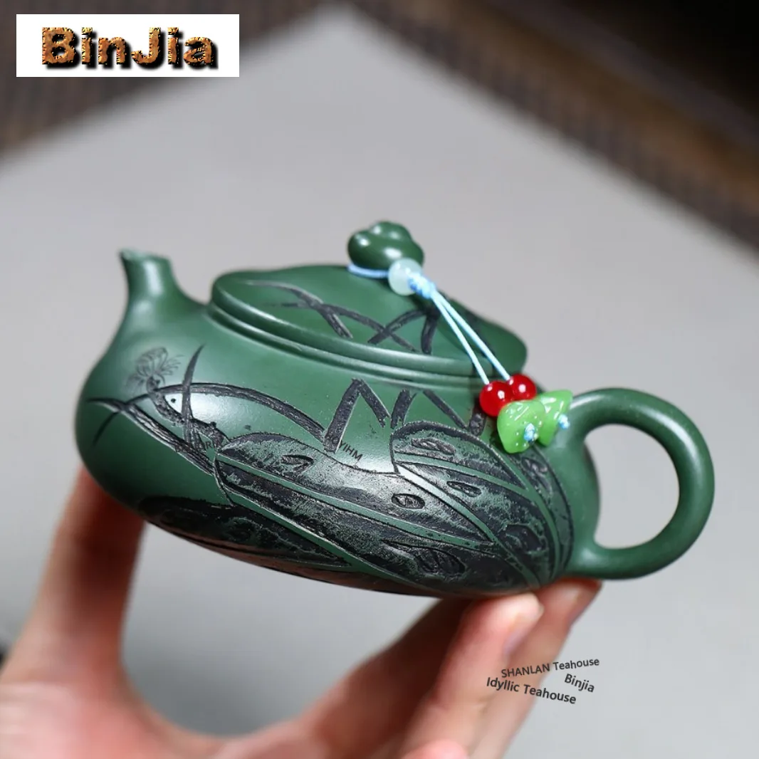 170ml Boutique Yixing Purple Clay Teapots Famous Master Handmade Han Jiang Pot Raw Ore Green Mud Kettle Zisha Tea Set Craft
170ml Boutique Yixing Purple Clay Teapots Famous Master Handmade Han Jiang Pot Raw Ore Green Mud Kettle Zisha Tea Set Craft