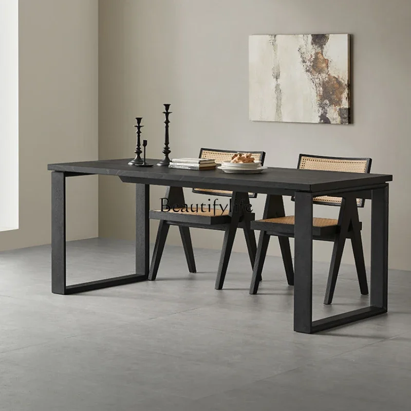 LSilent Style Solid Wood Dining Table Large Rectangular Minimalist Black Ash Desk 
LSilent Style Solid Wood Dining Table Large Rectangular Minimalist Black Ash Desk