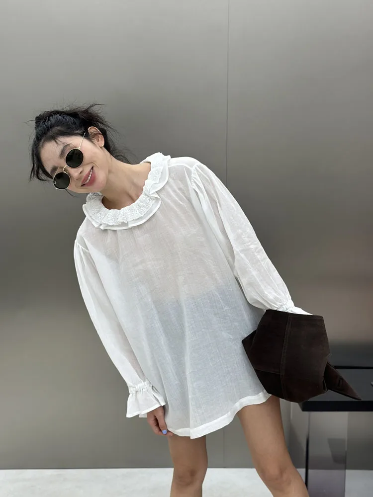 Элегантный женский топ свободного кроя с кружевными вставками и круглым вырезом, длинными рукавами, в уличном стиле, премиум-класса
Элегантный женский топ свободного кроя с кружевными вставками и круглым вырезом, длинными рукавами, в уличном стиле, премиум-класса