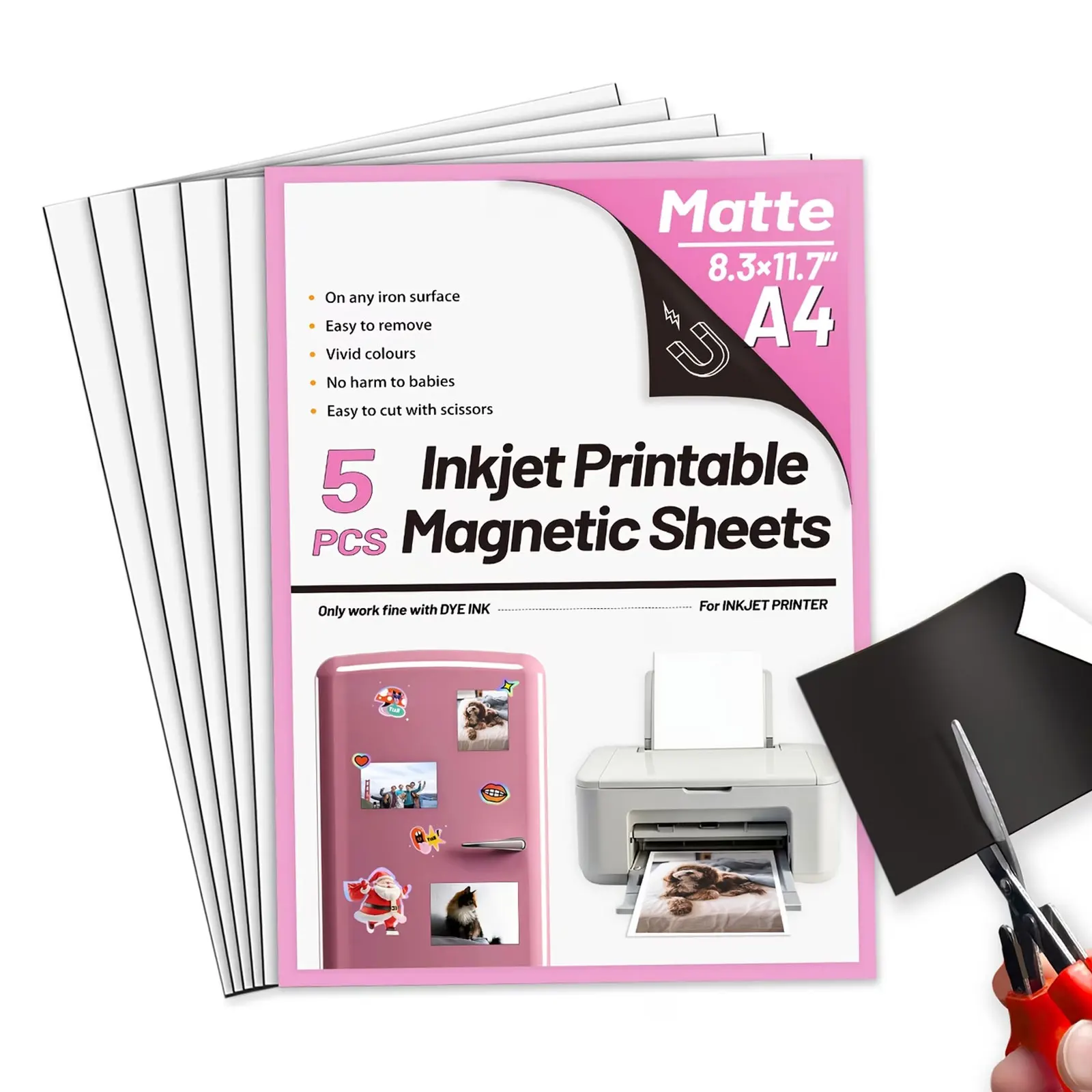 5/10 Sheets Matte Printable Magnetic Photo Paper in A4 Size - 21.08x29.72 cm, 16Mil Magnetic Printing Paper for Inkjet
5/10 Sheets Matte Printable Magnetic Photo Paper in A4 Size - 21.08x29.72 cm, 16Mil Magnetic Printing Paper for Inkjet