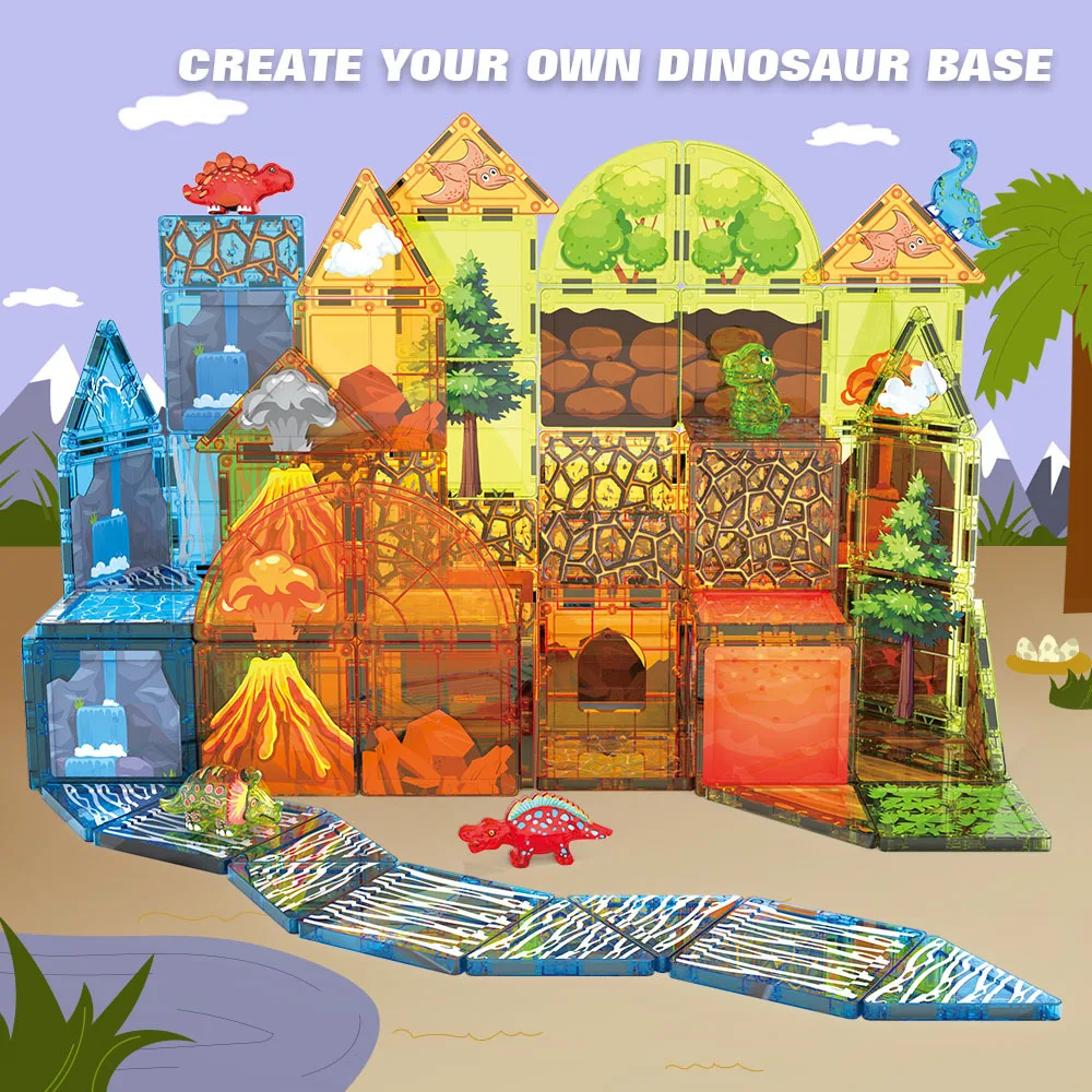 Magnetic building block castle dinosaur forest theme set children build magnetic building block toys
Magnetic building block castle dinosaur forest theme set children build magnetic building block toys