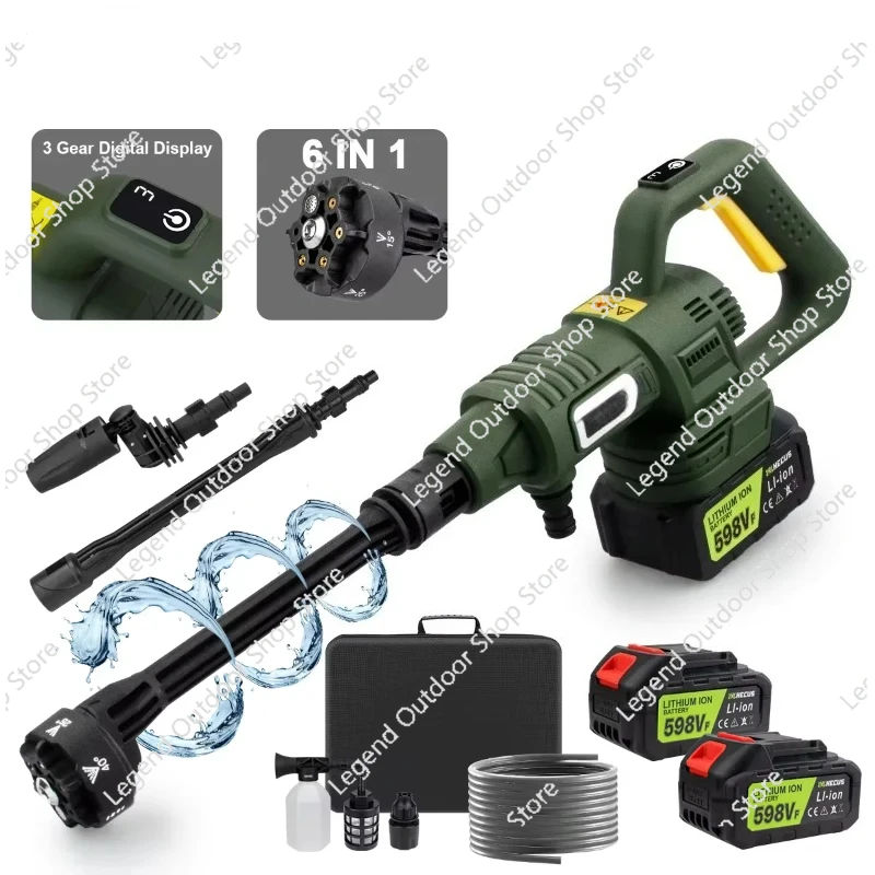 200Bar 3 Gears Brushless Electric High Pressure Washer 6 IN 1 Car Washing Gun Water Spray Gun for Makita 18V Battery Pins
200Bar 3 Gears Brushless Electric High Pressure Washer 6 IN 1 Car Washing Gun Water Spray Gun for Makita 18V Battery Pins