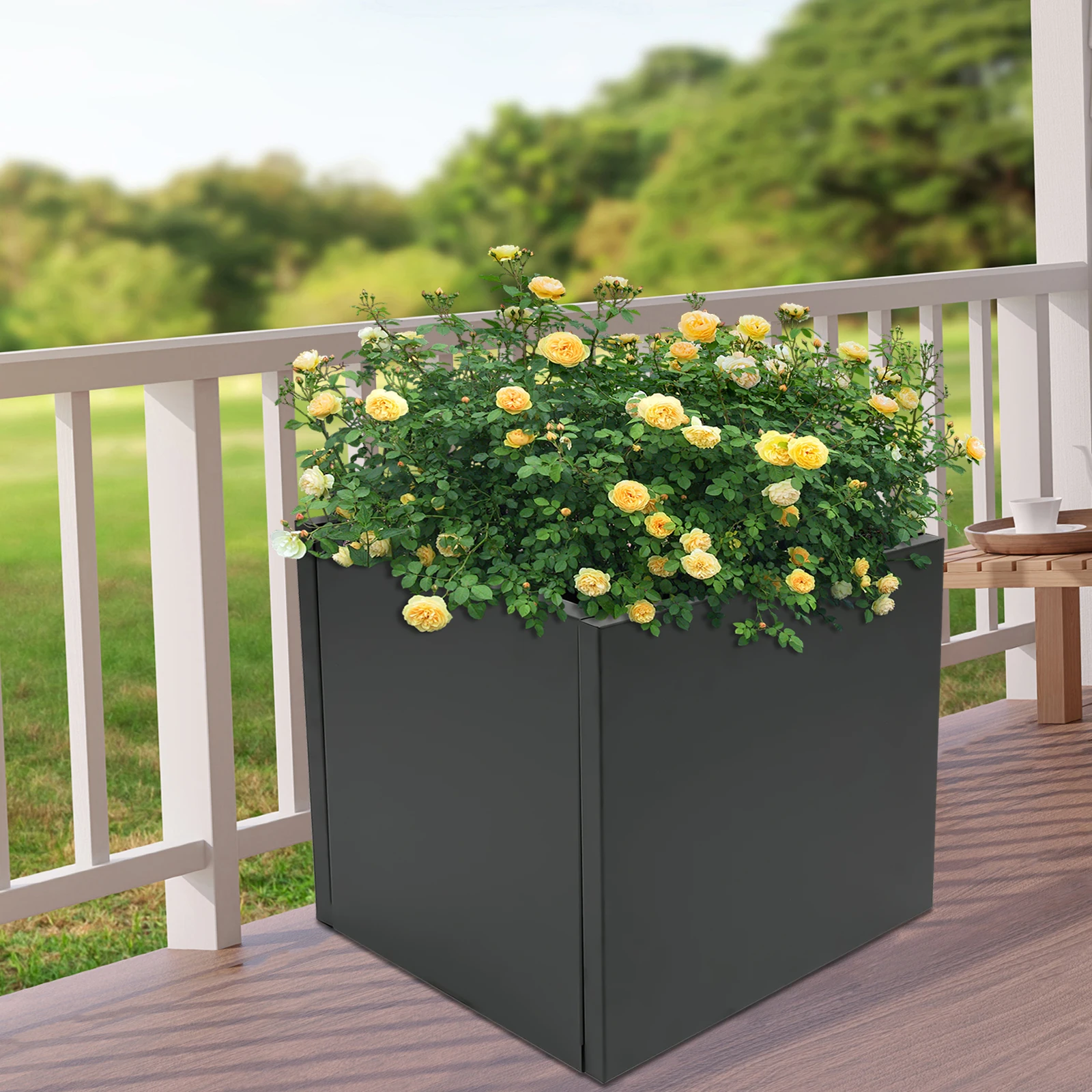 32in Cube Planter Box, Steel Large Outdoor Indoor Garden Plant Pot for Growing Various Flower Vegetable Seedling Home Backyard
32in Cube Planter Box, Steel Large Outdoor Indoor Garden Plant Pot for Growing Various Flower Vegetable Seedling Home Backyard