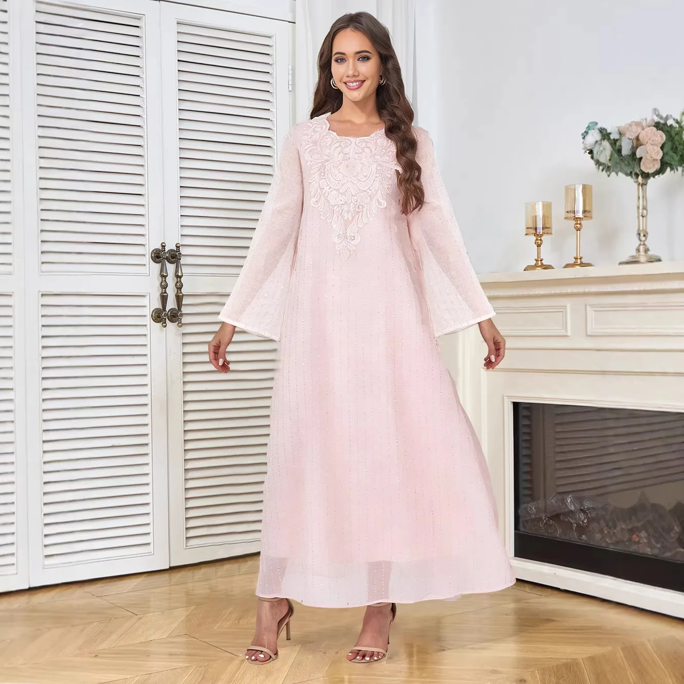 African Dresses for Woman Jalabiya Robe Ethnic Uygur New Style Net Rhinestone Collar Flower Long Dress Africa Clothing
African Dresses for Woman Jalabiya Robe Ethnic Uygur New Style Net Rhinestone Collar Flower Long Dress Africa Clothing