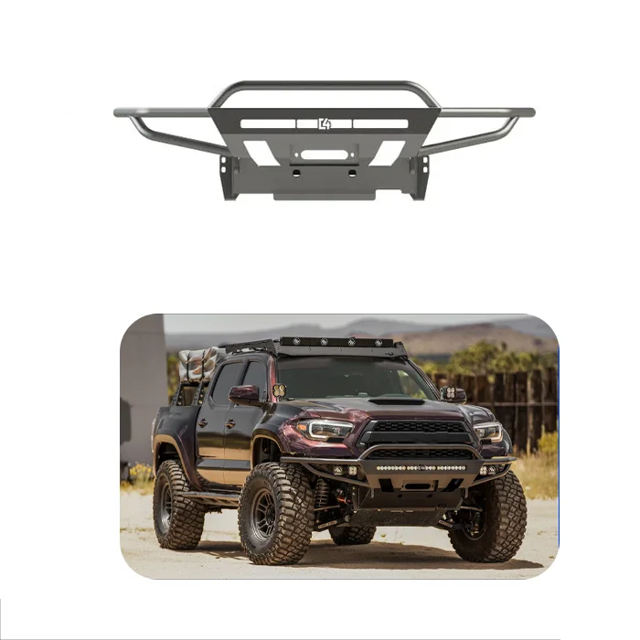 Black steel front bumper with mid-high mounting brackets, fits Toyota Tacoma 2016 and later front bumpers
Black steel front bumper with mid-high mounting brackets, fits Toyota Tacoma 2016 and later front bumpers