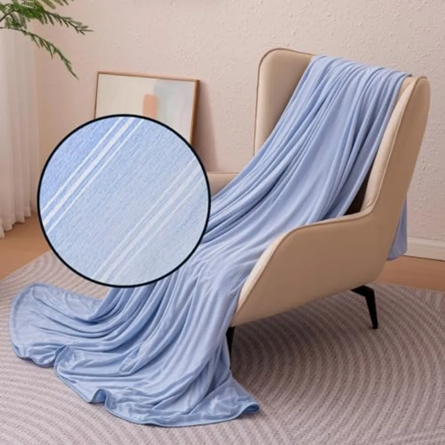 Striped Cooling Blanket for Hot Sleepers, Reversible Lightweight Thin Blanket for Bed, Couch and Sofa, 90" x 108
Striped Cooling Blanket for Hot Sleepers, Reversible Lightweight Thin Blanket for Bed, Couch and Sofa, 90" x 108