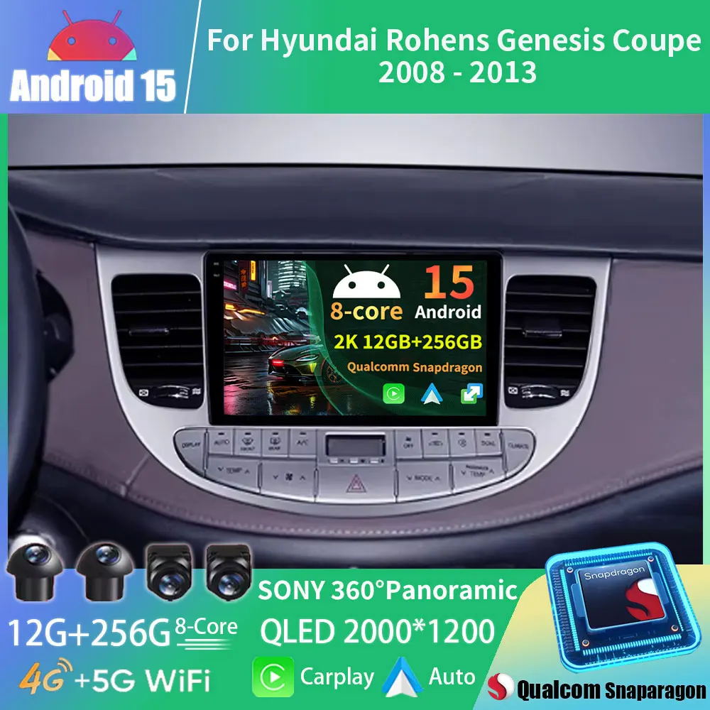 Android 15 для Hyundai Rohens Genesis 2008-2013 авто радио мультимедийная навигация беспроводной BT Carplay 2K QLED экран DSP RDS
Android 15 для Hyundai Rohens Genesis 2008-2013 авто радио мультимедийная навигация беспроводной BT Carplay 2K QLED экран DSP RDS