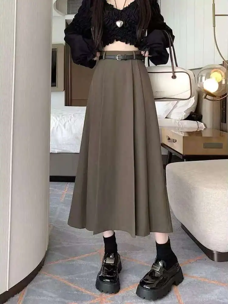 High Waist A-Line Midi Skirt Suit Korean Style Pleated Commuter Polyester Fiber Casual Spring Summer Skirt for plus Size Women
High Waist A-Line Midi Skirt Suit Korean Style Pleated Commuter Polyester Fiber Casual Spring Summer Skirt for plus Size Women